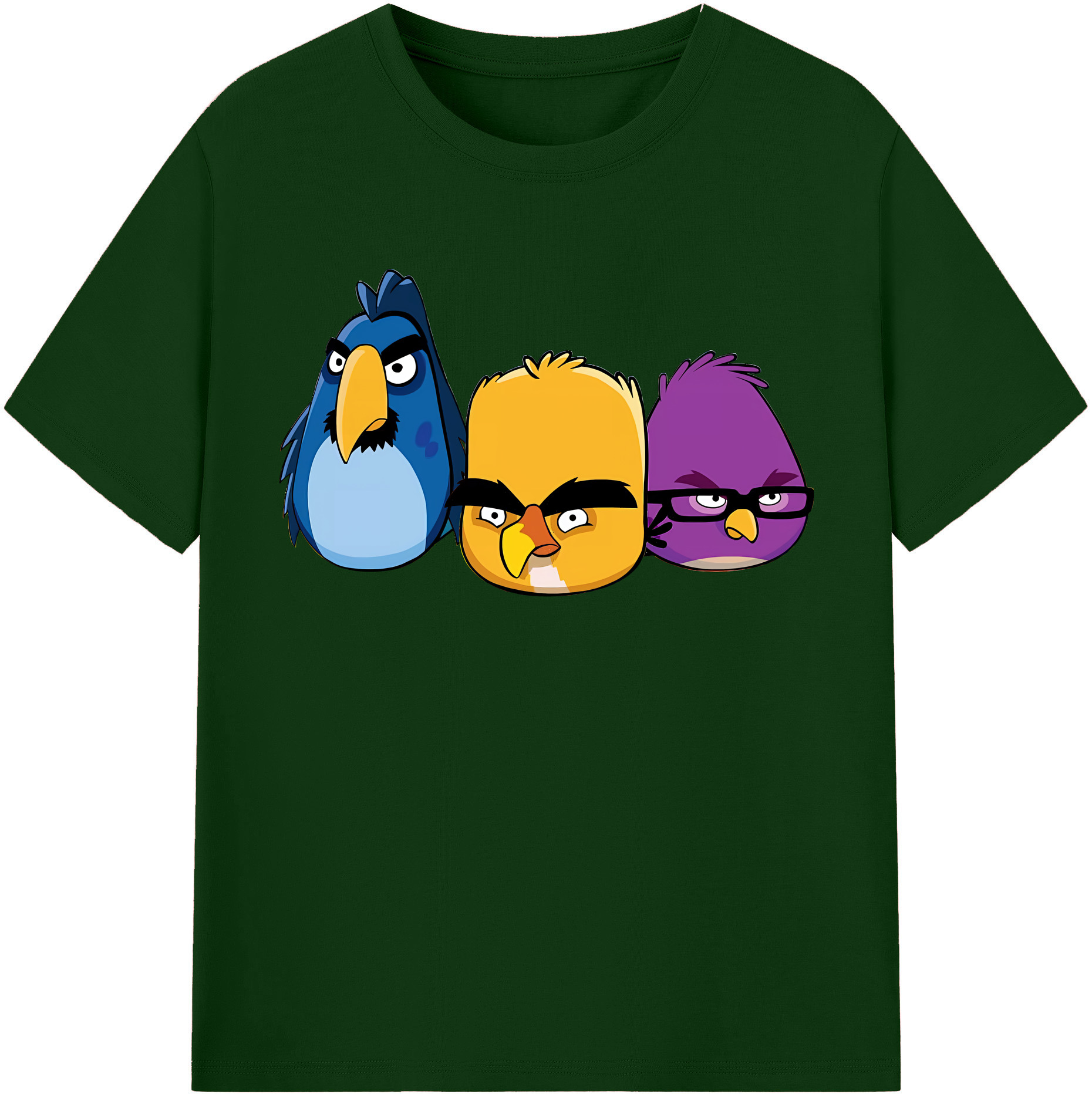 （画像用） Angry Birds アングリーバード 綿100％半袖Tシャツ（フロントプリント）